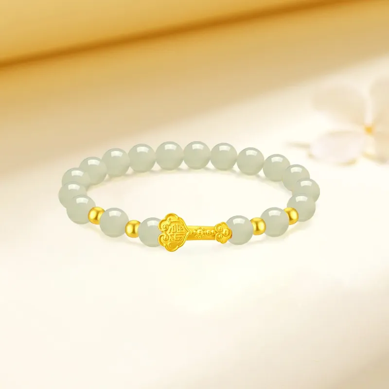 KING TAI SANG Bracelets Pale Greenish White Jade Women's-1