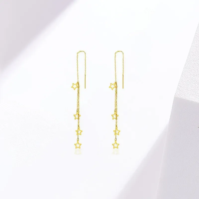 KING TAI SANG 18K Gold Drop Earrings Women's-1