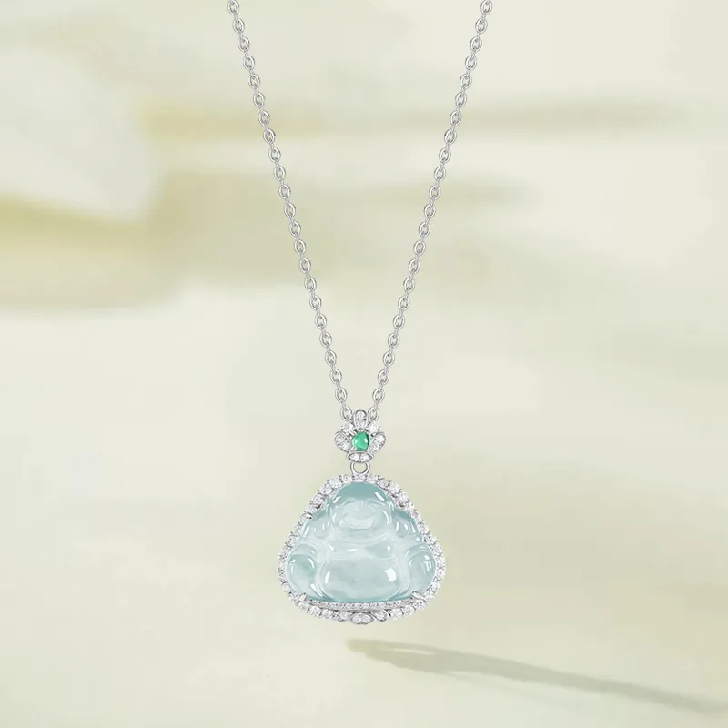 KING TAI SANG Ice Glutinous Jadeite Necklaces Women's-3