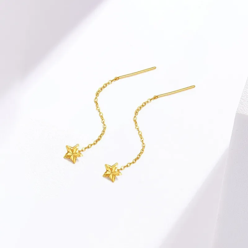 KING TAI SANG 18K Gold Drop Earrings Women's-1