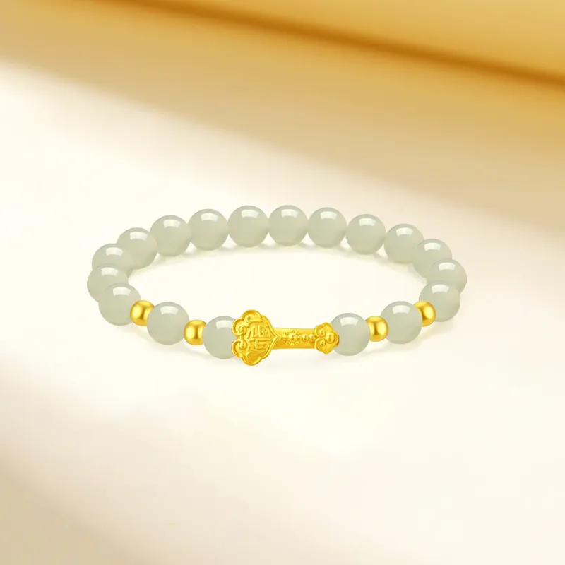 KING TAI SANG Bracelets Pale Greenish White Jade Women's-3