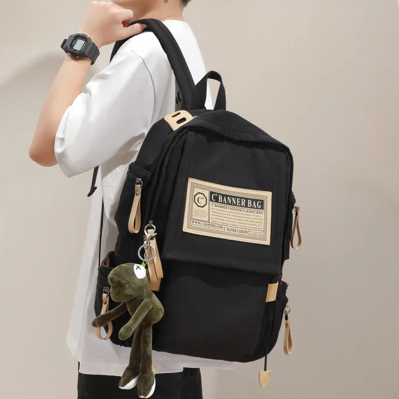 C°BANNER Fabric Backpack Large Size Unisex Red/Black-1