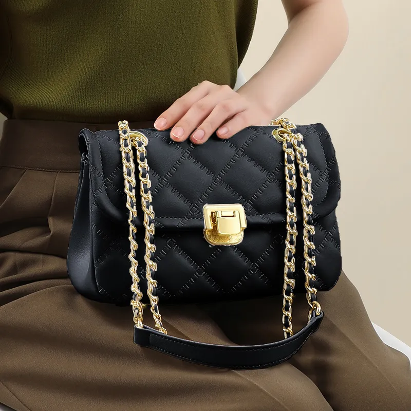 C°BANNER Synthetic Leather One Shoulder Crossbody Small Square Bag Regular Women's Black/Ecru-2