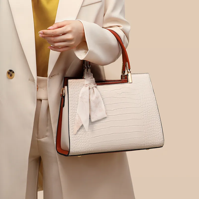 C°BANNER Split Cow Leather With Synthetic Leather Tote One Shoulder Handbag Tubas Women's Apricot-1