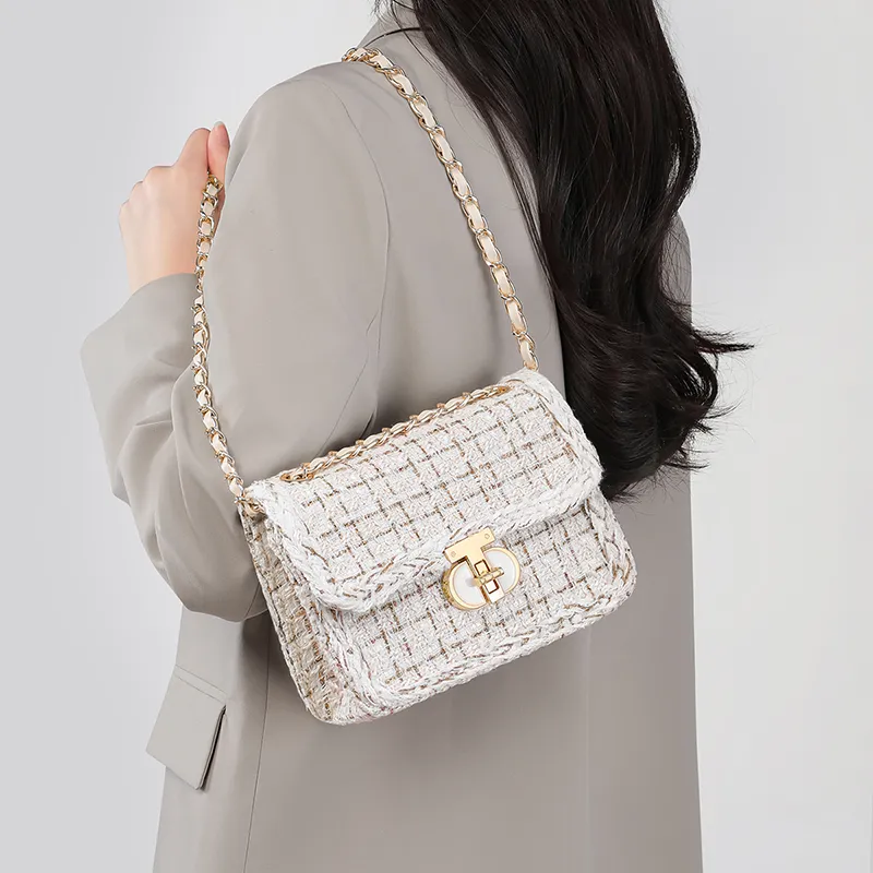 C°BANNER Fabric Shoulder Bag, Crossbody Bag Regular Women's White/Black-17