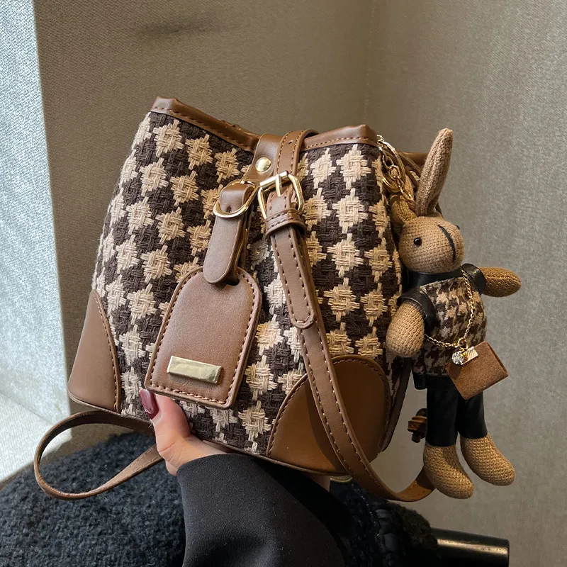 C°BANNER Fabric, Synthetic Leather Crossbody Bag, Shoulder Bag Regular Women's Coffee-3