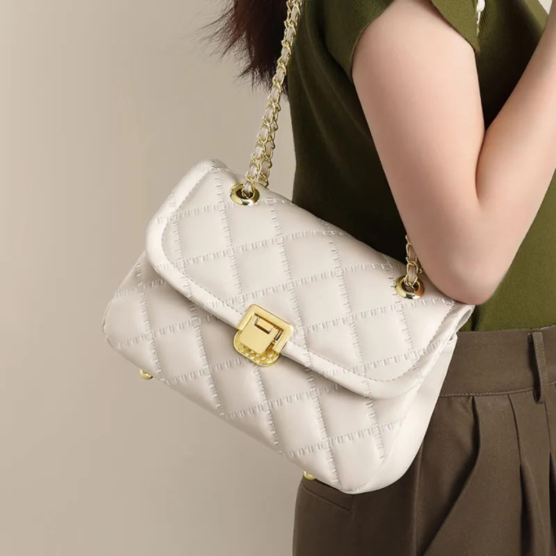 C°BANNER Synthetic Leather One Shoulder Crossbody Small Square Bag Regular Women's Black/Ecru-10