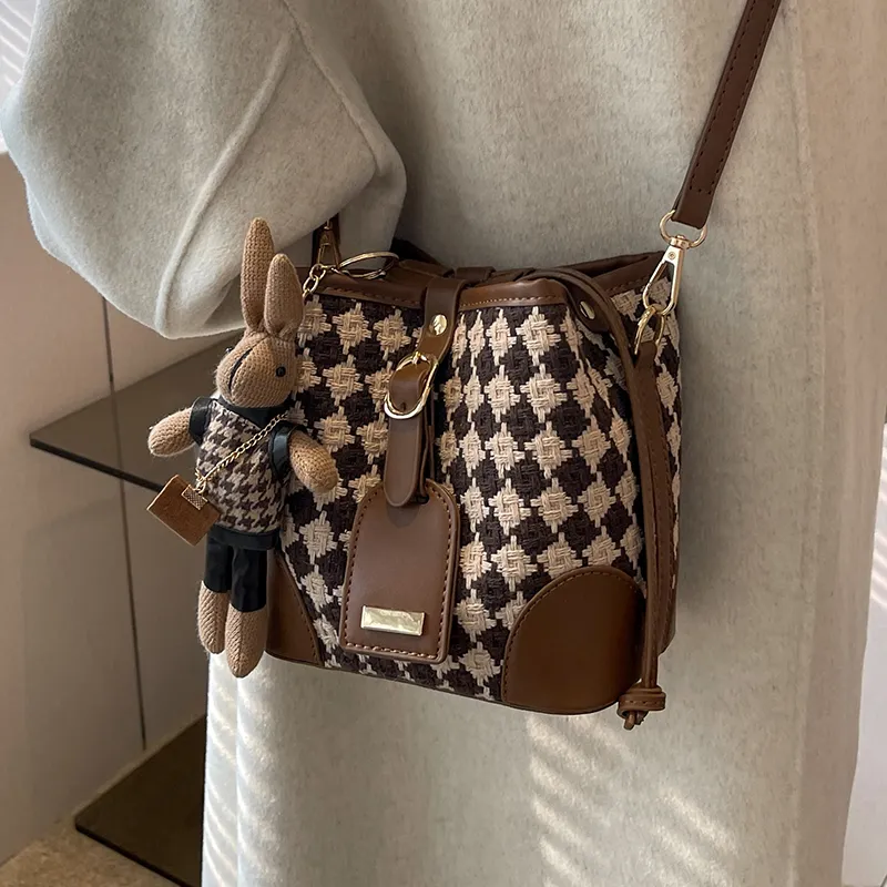 C°BANNER Fabric, Synthetic Leather Crossbody Bag, Shoulder Bag Regular Women's Coffee-4