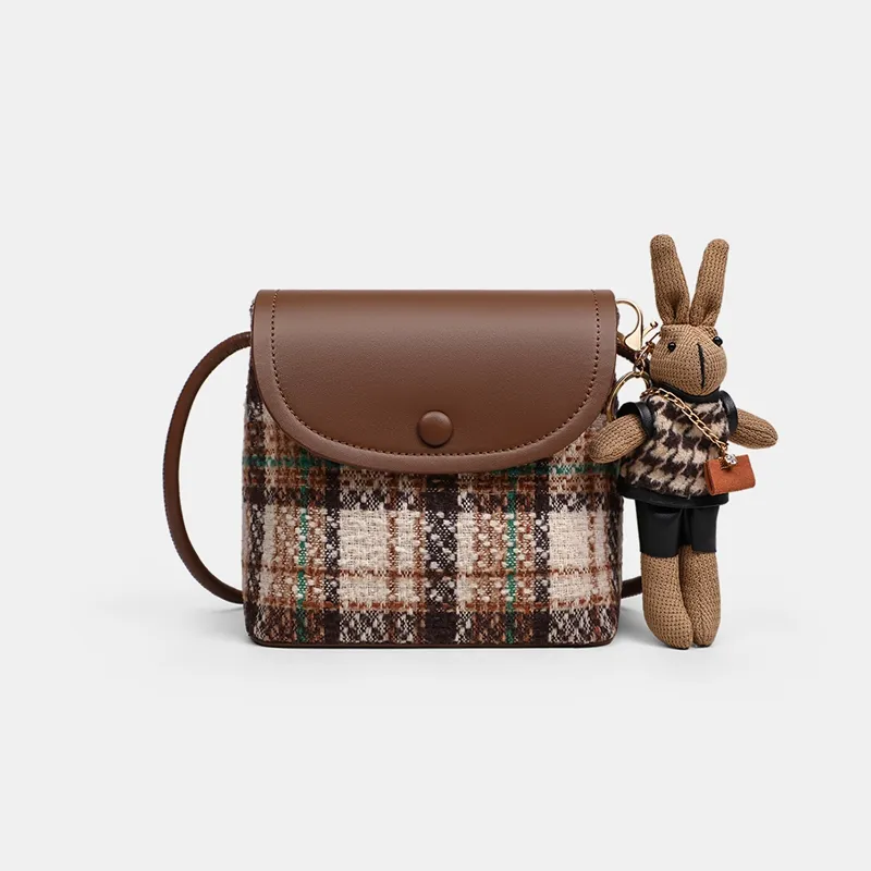 C°BANNER Fabric, Synthetic Leather Small Square Bag Shoulder Bag Regular Women's Coffee-2
