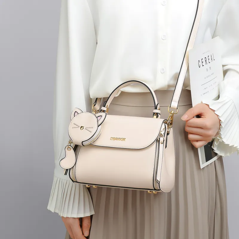 C°BANNER Cow Split Leather Bonded Synthetic Leather Crossbody Bag Handbag Shoulder Bag Regular Women's Ecru-1