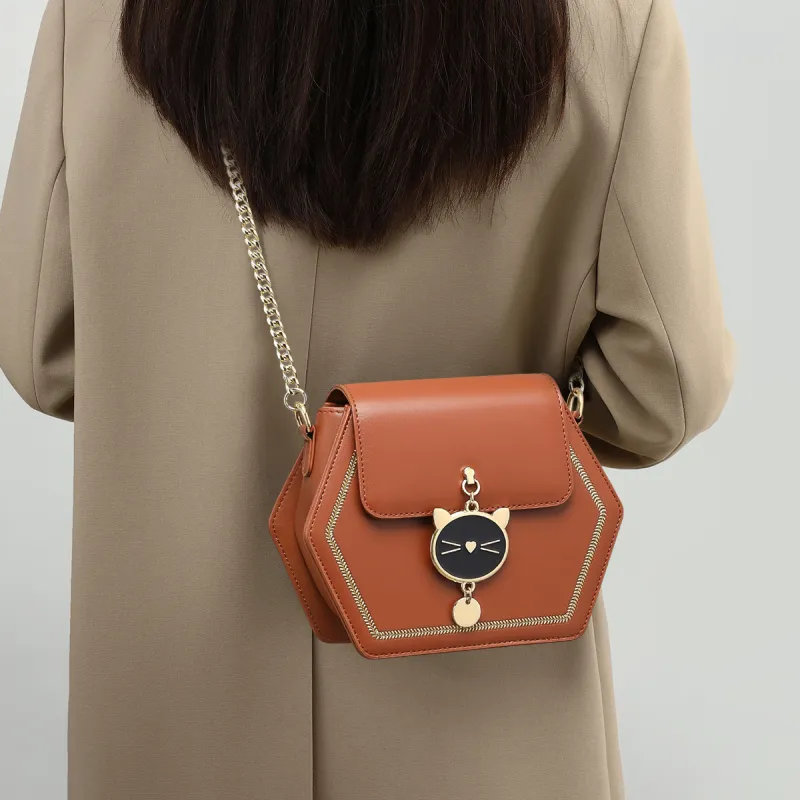 C°BANNER Cow Leather With Synthetic Leather Shoulder Bag Regular Women's Ecru/Black/Caramel-11