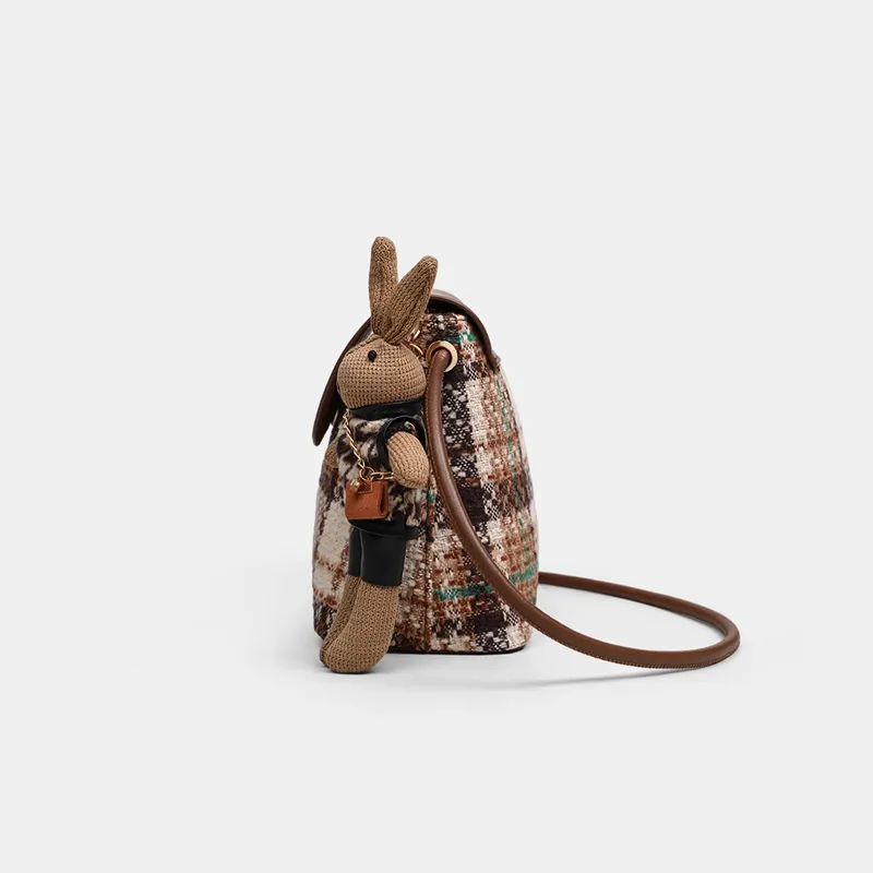 C°BANNER Fabric, Synthetic Leather Small Square Bag Shoulder Bag Regular Women's Coffee-5