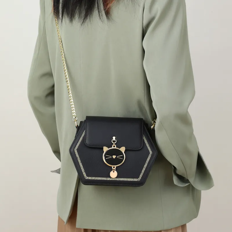 C°BANNER Cow Leather With Synthetic Leather Shoulder Bag Regular Women's Ecru/Black/Caramel-6
