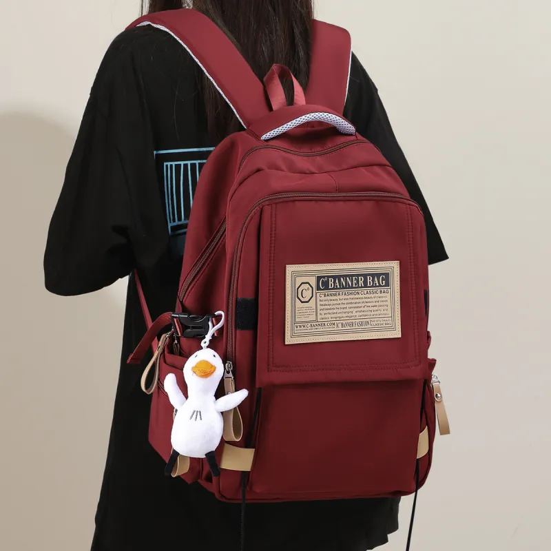 C°BANNER Fabric Backpack Large Size Unisex Red/Black-24