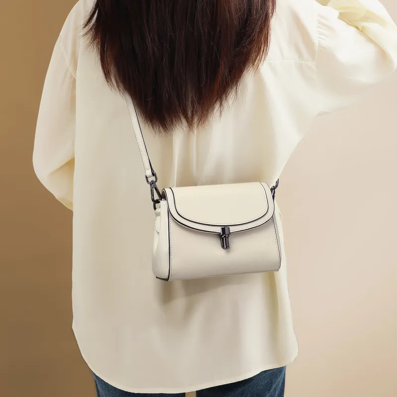 C°BANNER Synthetic Leather, Cow Split Leather Small Square Bag Shoulder Bag, Crossbody Bag Regular Women's Coffee/Ecru-6
