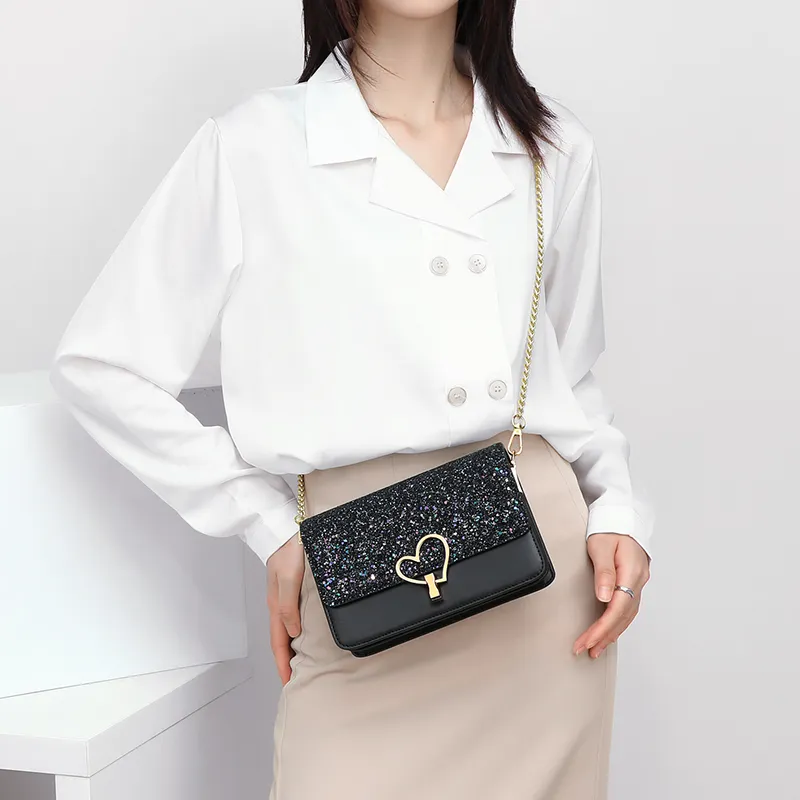 C°BANNER Cow Leather Small Square Bag Shoulder Bag Regular Women's Black/White-3