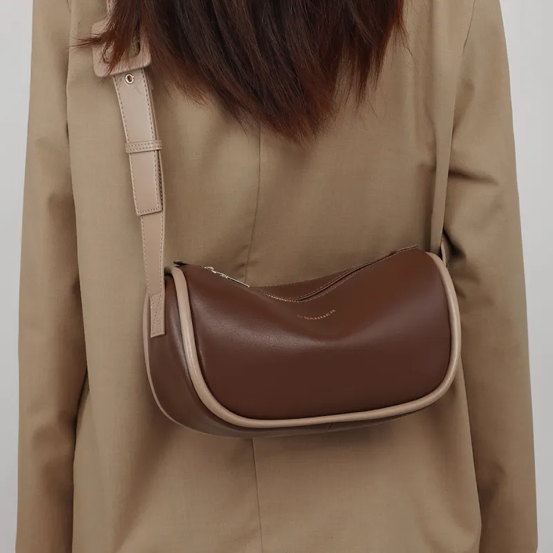 C°BANNER Split Cow Leather With Synthetic Leather Pillow Bag Shoulder Bag Women's Ecru-8