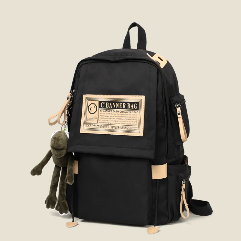 C°BANNER Fabric Backpack Large Size Unisex Red/Black-2