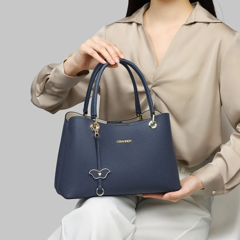 C°BANNER Cow Leather With Synthetic Leather Tote Bag, Shopping Bag, Handbag, Commute Bag, Mom Bag Medium Size Women's-11