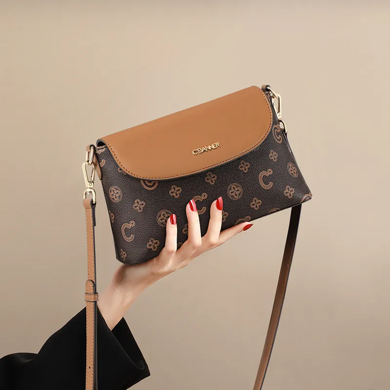 C°BANNER Synthetic Leather One Shoulder Crossbody Small Square Bag Regular Women's Coffee-1