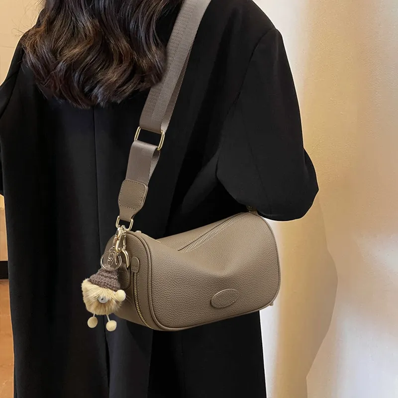 C°BANNER Cow Leather One Shoulder Crossbody Pillow Bag Regular Women's Elephant Gray-1