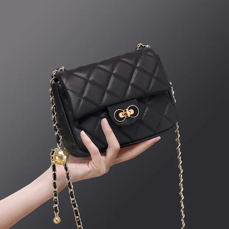 C°BANNER Cow Leather With Synthetic Leather Small Square Bag, Crossbody Bag, Shoulder Bag Women's Ecru/Black-8