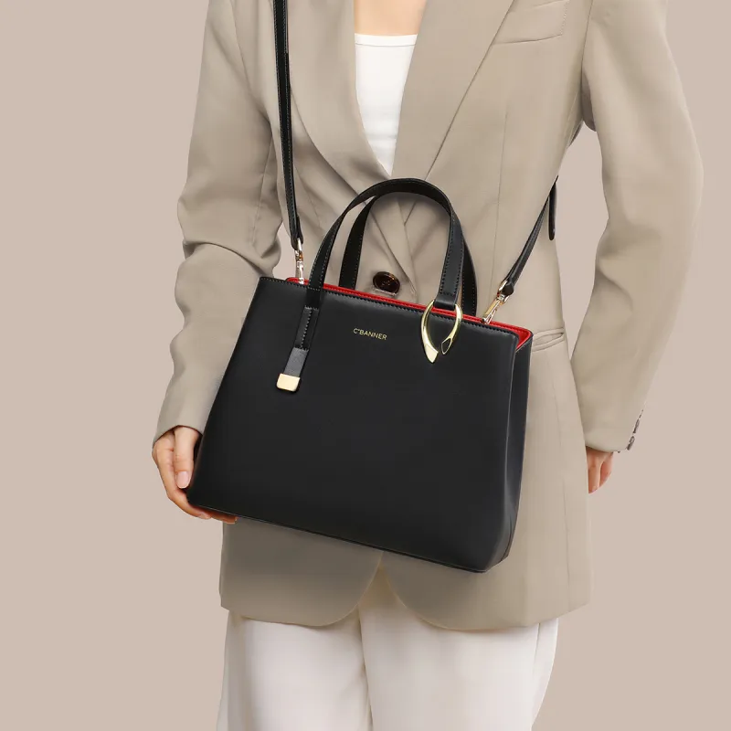 C°BANNER Cow Leather With Synthetic Leather Shoulder Bag, Crossbody Bag, Mom Handbag Women's-3