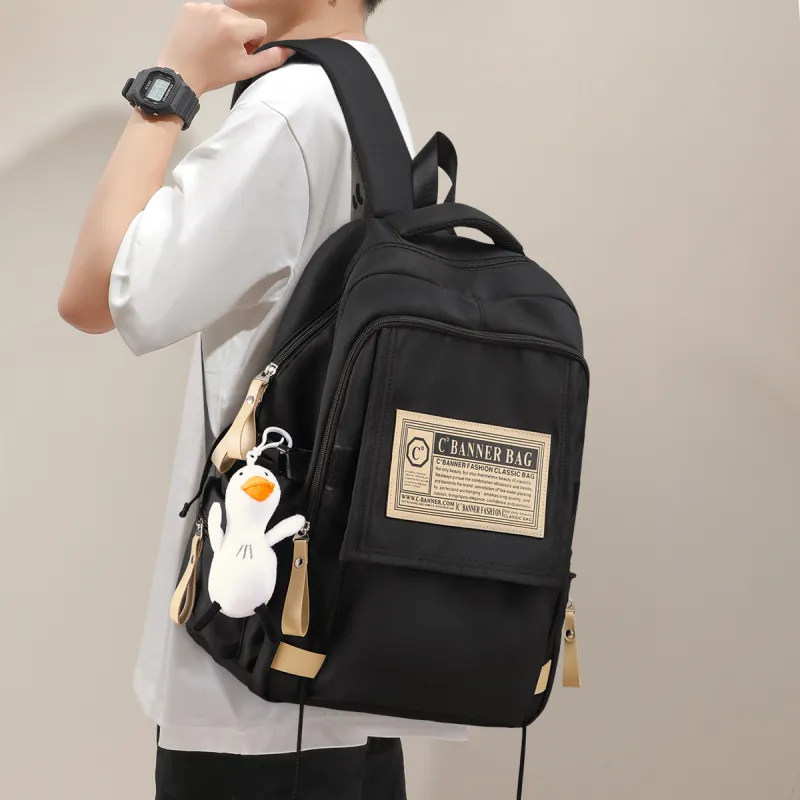 C°BANNER Fabric Backpack Large Size Unisex Red/Black-21