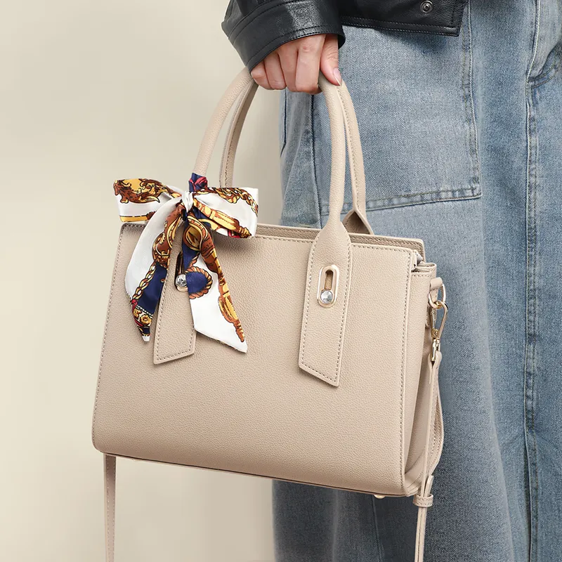 C°BANNER Cow Leather With Synthetic Leather Shoulder Bag, Crossbody Bag, Mom Handbag Regular Women's Creamy Apricot-4