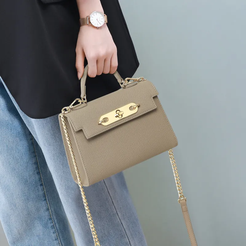 C°BANNER Split Cow Leather With Synthetic Leather Shoulder Bag, Crossbody Bag Large Size Women's Gray/White-2