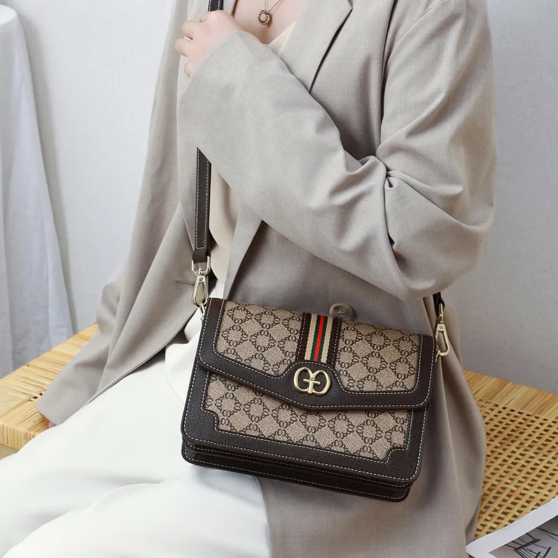 C°BANNER PVC Small Square Bag, Crossbody Bag, Shoulder Bag Women's Coffee-4