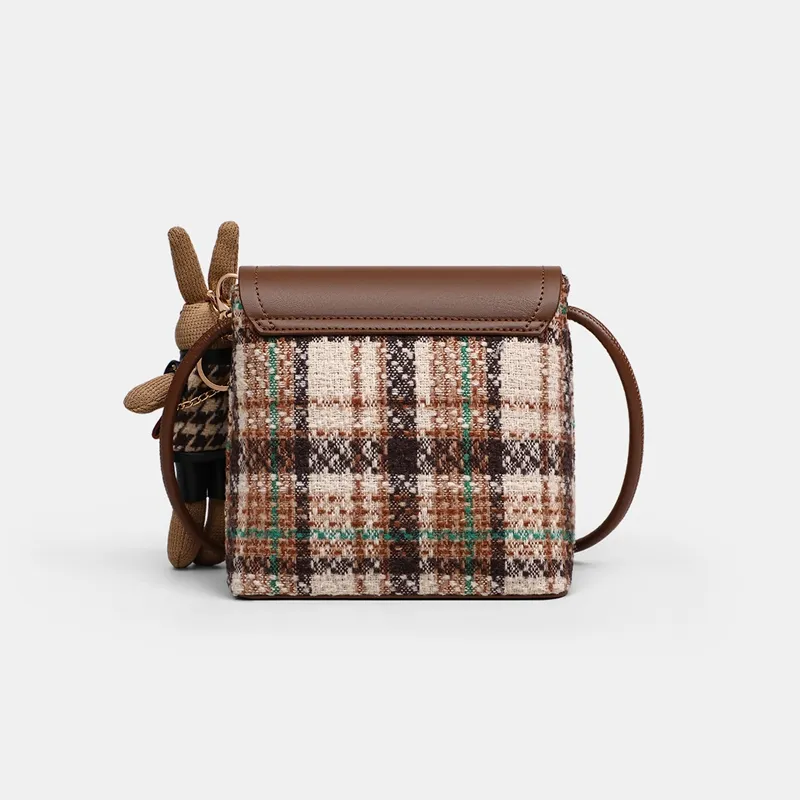 C°BANNER Fabric, Synthetic Leather Small Square Bag Shoulder Bag Regular Women's Coffee-4