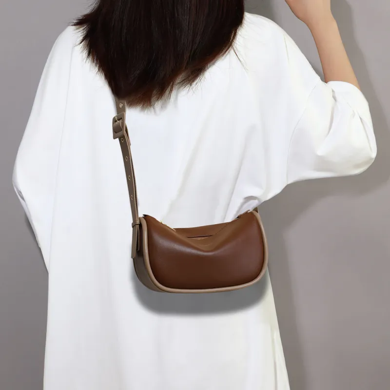 C°BANNER Split Cow Leather With Synthetic Leather Pillow Bag Shoulder Bag Women's Ecru-10