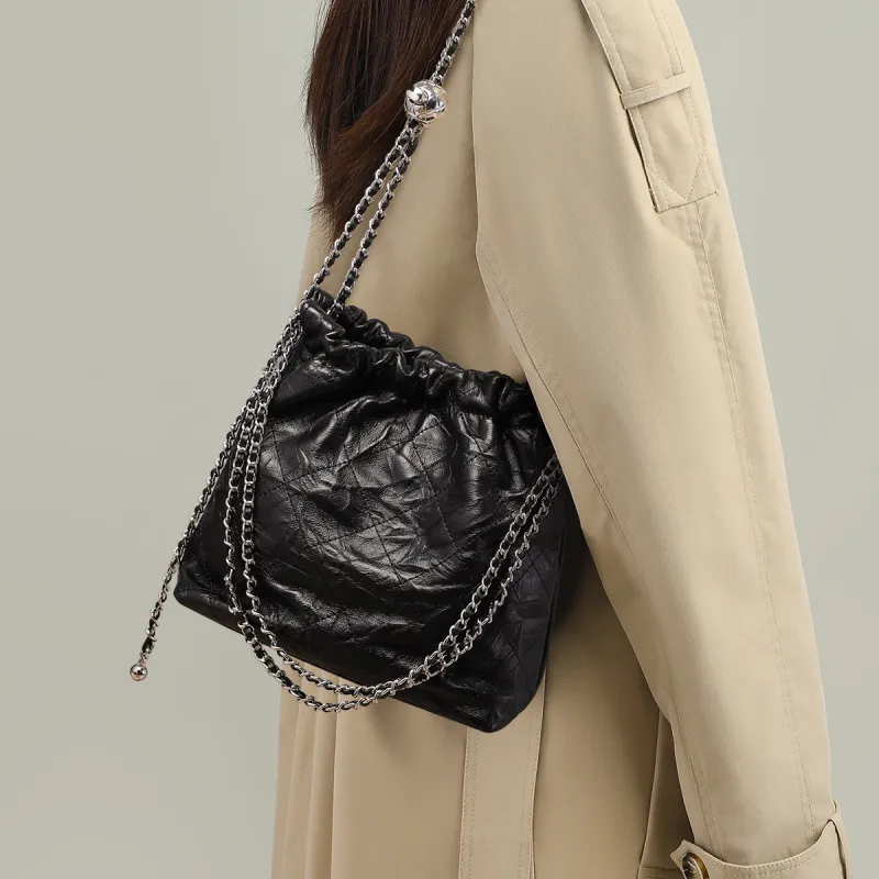 C°BANNER Cow Leather Bucket Bags Crossbody Bag, Shoulder Bag Women's Black-2