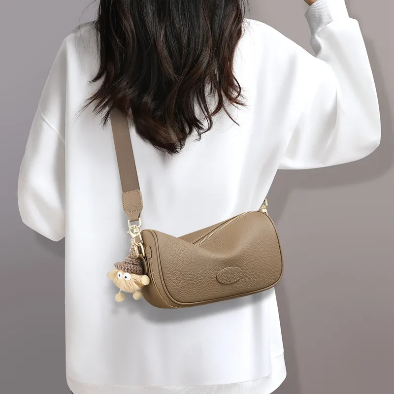C°BANNER Cow Leather One Shoulder Crossbody Pillow Bag Regular Women's Elephant Gray-2