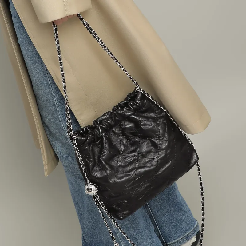 C°BANNER Cow Leather Bucket Bags Crossbody Bag, Shoulder Bag Women's Black-4