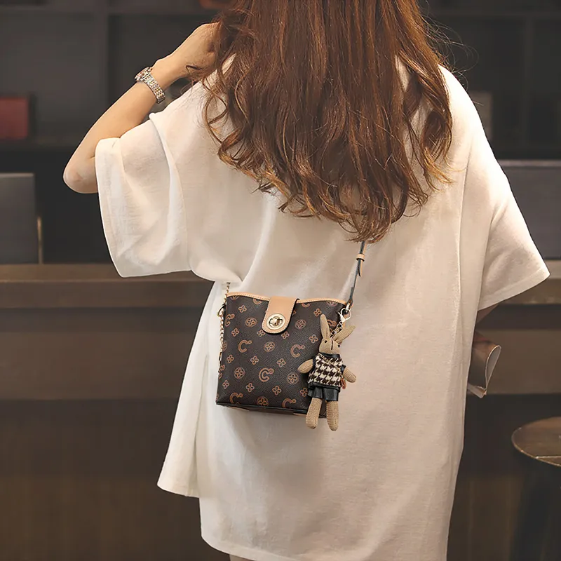 C°BANNER Synthetic Leather Crossbody Bag, Shoulder Bag, Bucket Bag Small Size Women's Coffee-1
