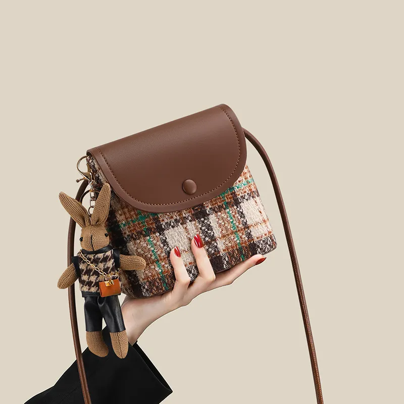 C°BANNER Fabric, Synthetic Leather Small Square Bag Shoulder Bag Regular Women's Coffee-1