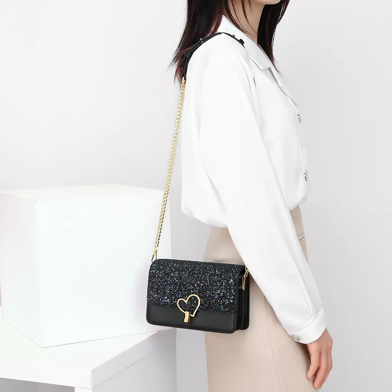 C°BANNER Cow Leather Small Square Bag Shoulder Bag Regular Women's Black/White-2