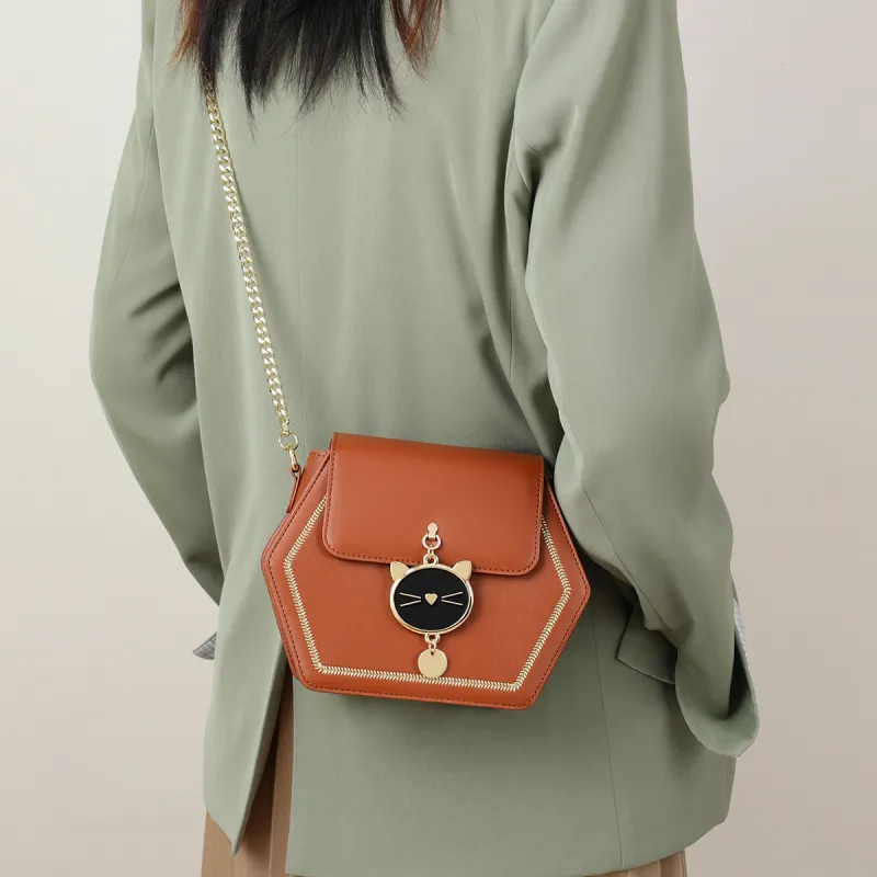 C°BANNER Cow Leather With Synthetic Leather Shoulder Bag Regular Women's Ecru/Black/Caramel-12