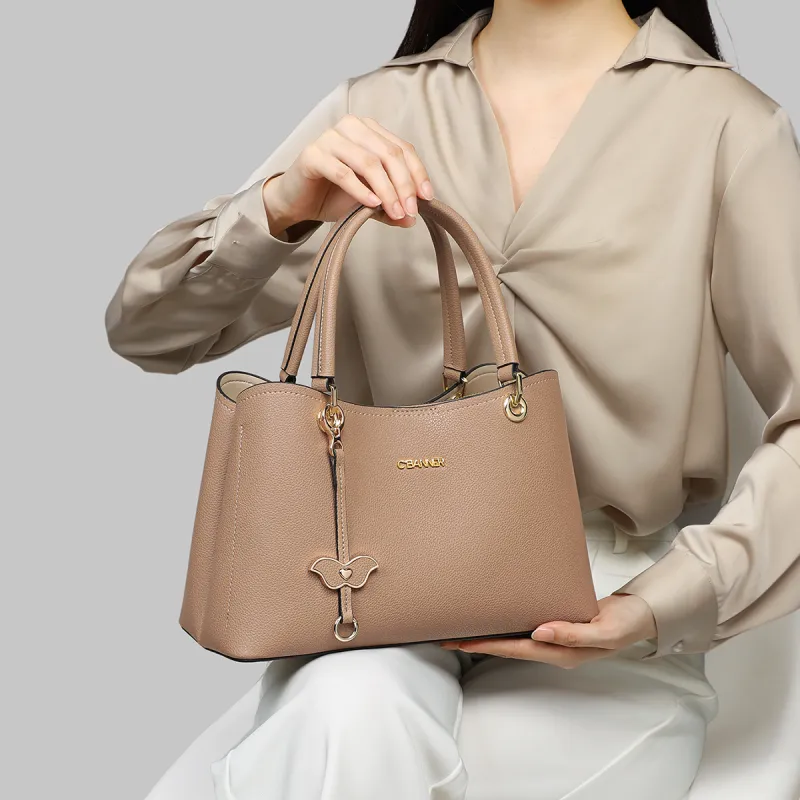 C°BANNER Cow Leather With Synthetic Leather Tote Bag, Shopping Bag, Handbag, Commute Bag, Mom Bag Medium Size Women's-6