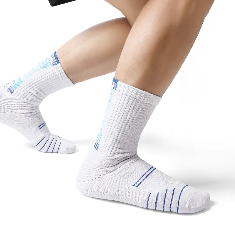 AUN Basketball Socks Unisex White-3