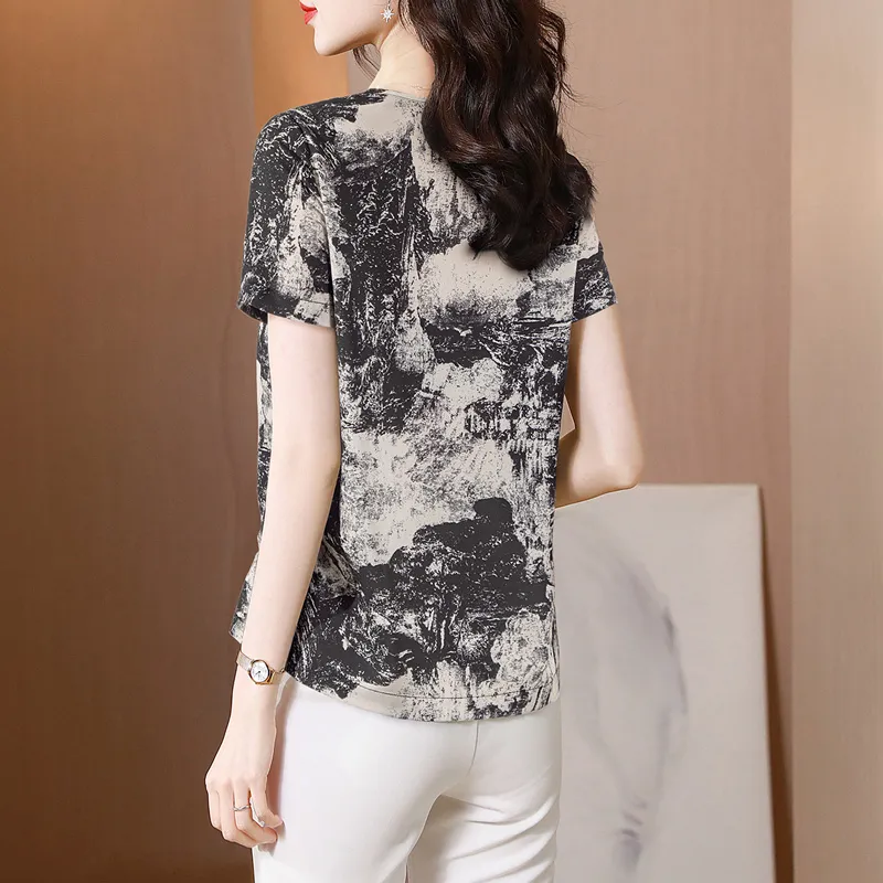 Cypress House T Shirt Women's Ink Wash Multicolor-3