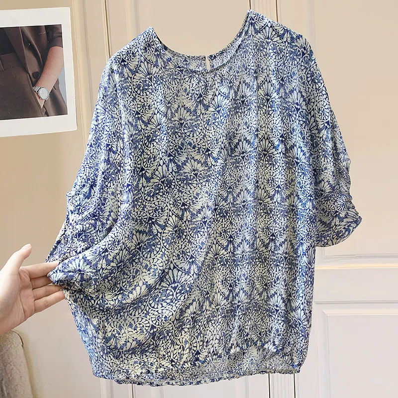 Cypress House Shirt Women's Blue And White Porcelain-3