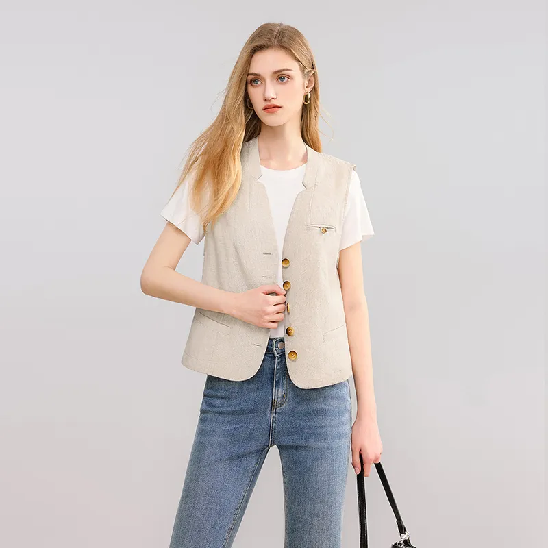 TOUCH Vests Women's Beige-4