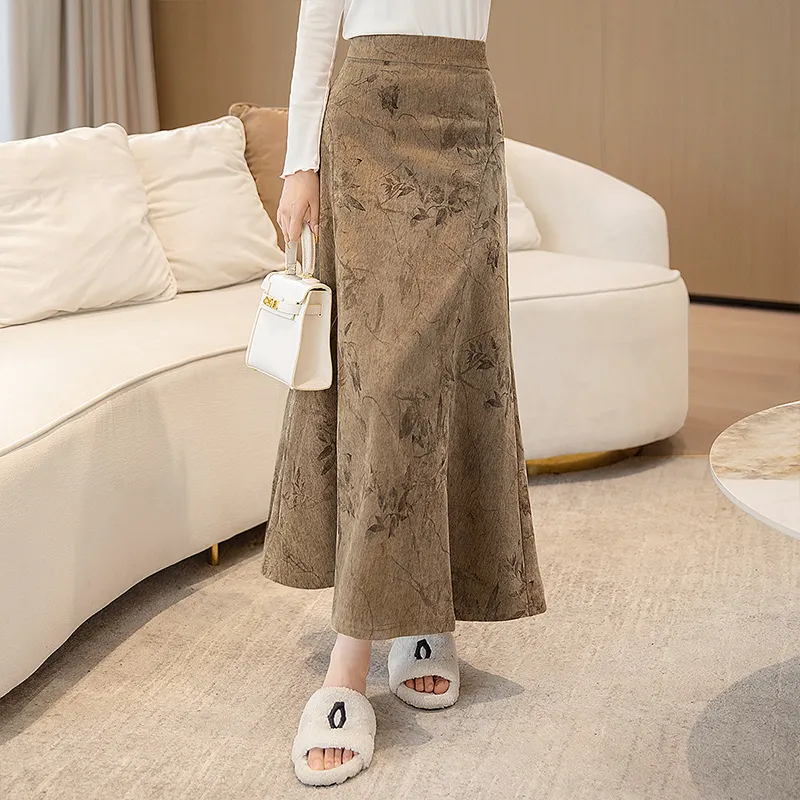 Cypress House Casual Long Skirt Women's Khaki-4