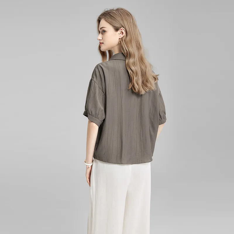 TOUCH Shirt Women's Deep Gray Coffee-3