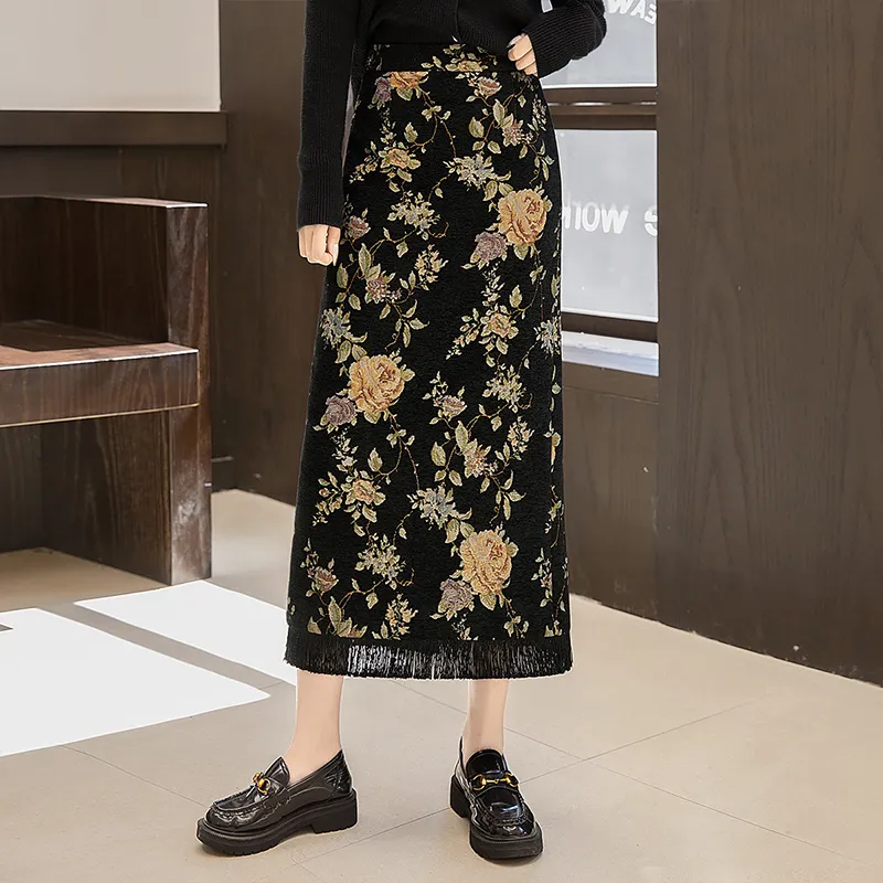 Cypress House Casual Long Skirt Women's Black-3