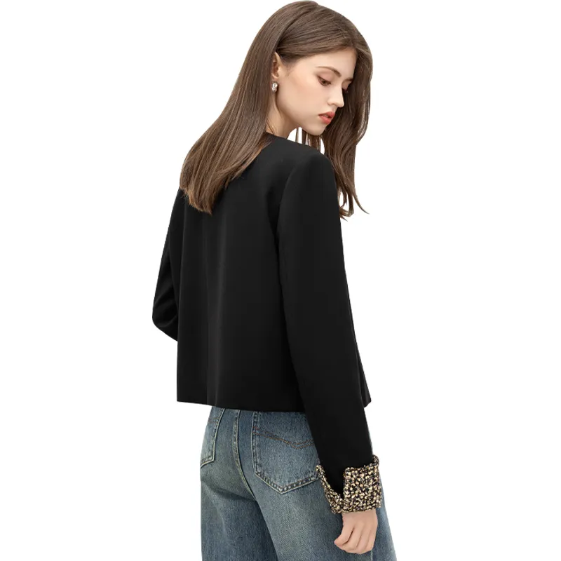 TOUCH Cropped Coats Women's Black-1