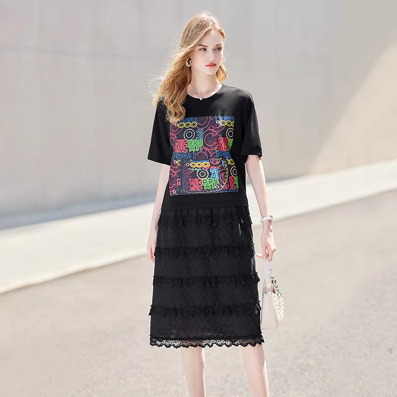TOUCH Short Sleeved Dresses Women's Black-3